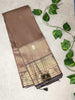 Semi Crepe Premium Quality Vintage Style Saree - BROWN