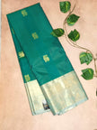 Semi Kanchhipuram Silk Saree  - Premium - Teal Blue