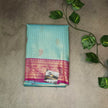 Semi Crepe Premium Quality Vintage Style Saree - Aqua Blue