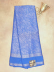 Semi Crepe Brocade Silk Saree – Royal Blue with All-Over Zari Weaving
