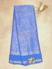 Semi Crepe Brocade Silk Saree – Royal Blue with All-Over Zari Weaving
