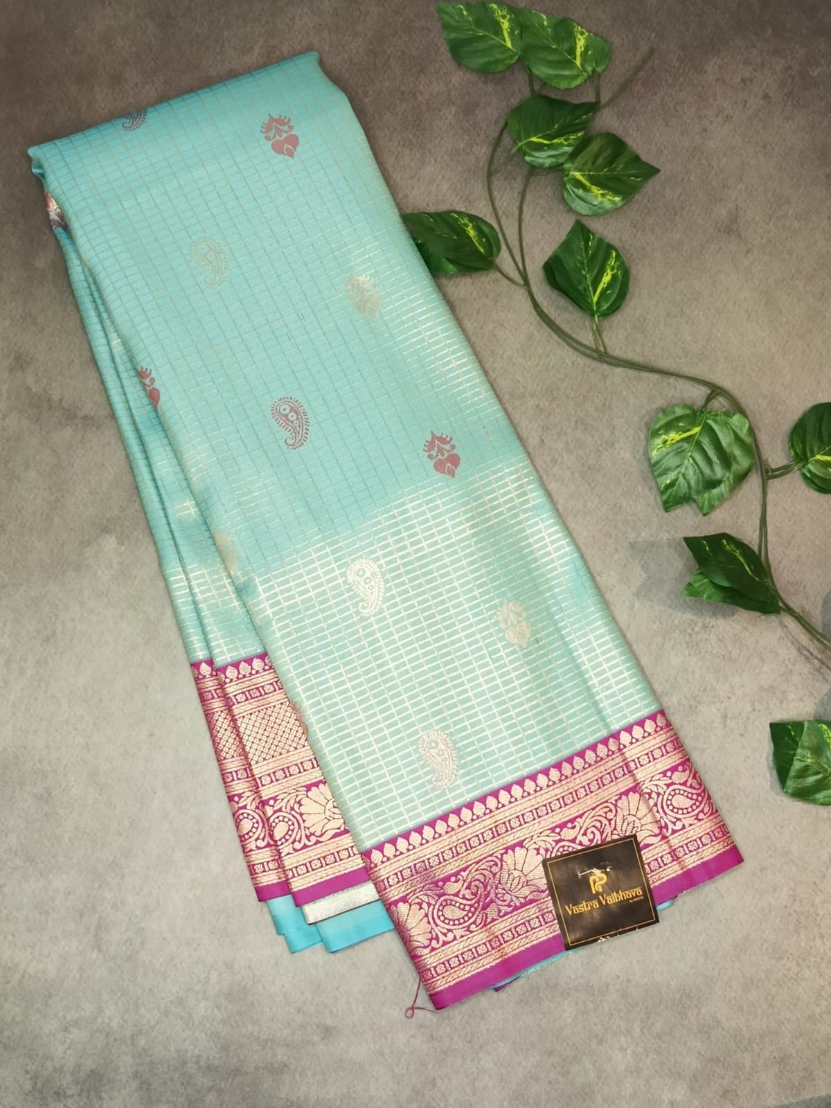 Semi Crepe Premium Quality Vintage Style Saree - Aqua Blue