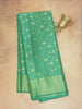 Semi Crepe Brocade Silk Saree – TEAL GREEN
