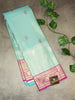 Semi Crepe Premium Quality Vintage Style Saree - Aqua Blue