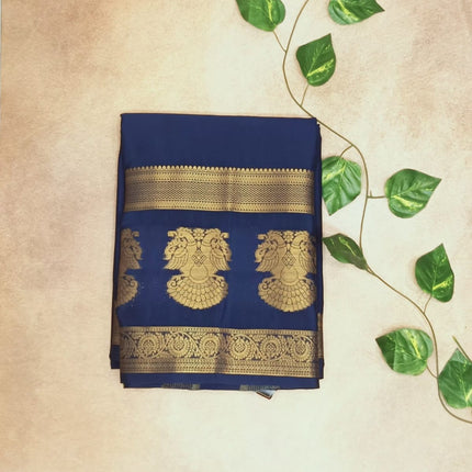 SEMI CREPE SILK SAREE - GANDABERUNDA BOARDER