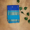 Semi Crepe Checks Silk Saree – Blue & Sky Blue