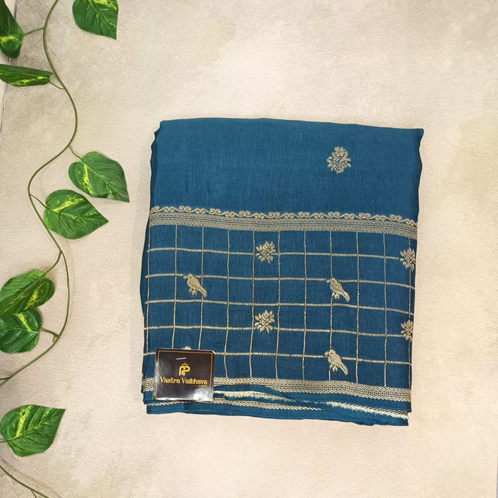 Premium Viscose Jhumka Saree- Royal Blue