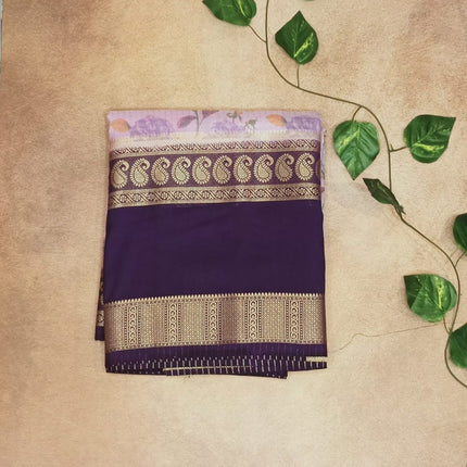 Semi Crepe Silk Saree – Premium Floral Digital Print