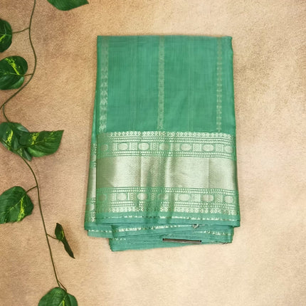 Elegant Mint Green pure cotton Silk Saree