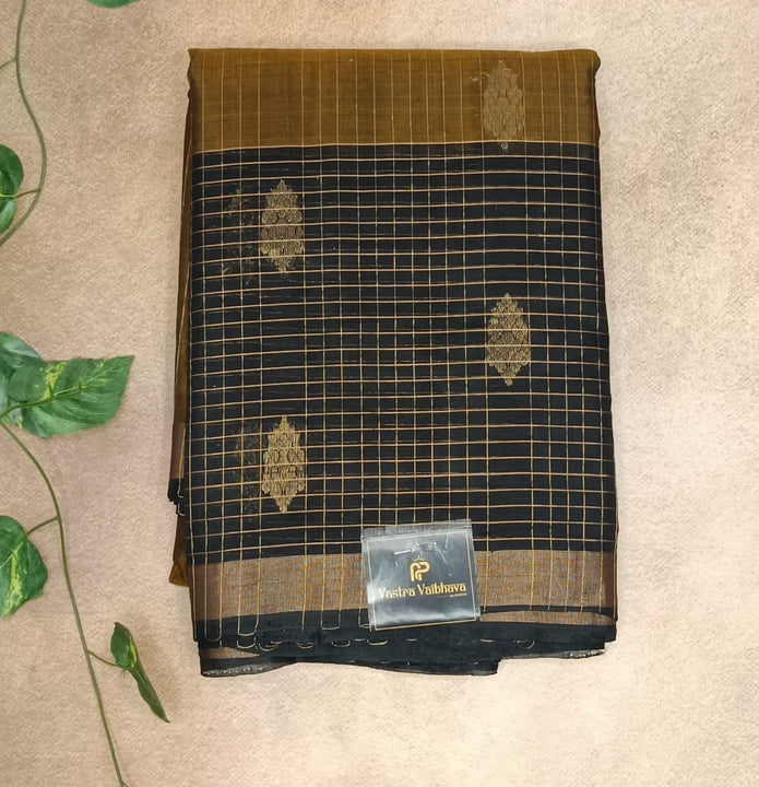 Elegant pure cotton  Silk Saree with Gold Motifs
