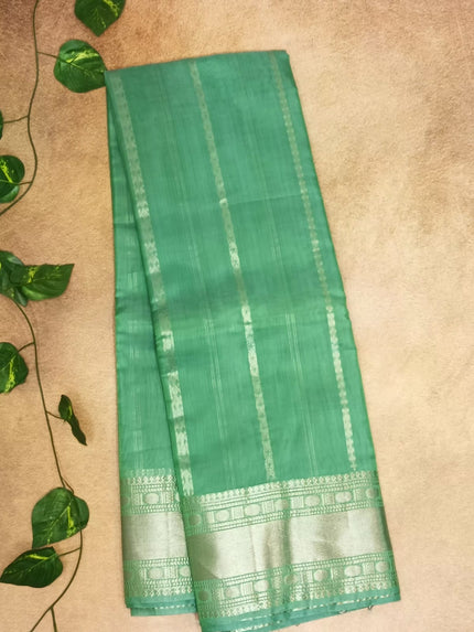 Elegant Mint Green pure cotton Silk Saree