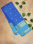 Semi Crepe Checks Silk Saree – Blue & Sky Blue
