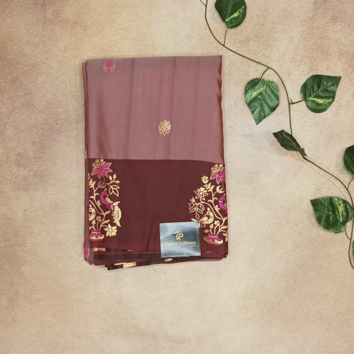 Semi Butta Soft Silk Saree with Rich Bird Motif Border