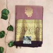 Pure Kanchipuram Silk Saree – Onion pink & Coffee Brown Zari Border