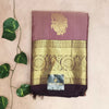 Pure Kanchipuram Silk Saree – Onion pink & Coffee Brown Zari Border