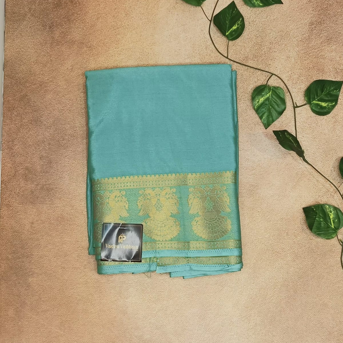 SEMI CREPE SILK SAREE - GANDABERUNDA BOARDER