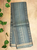 Classic Grey pure Cotton Silk Saree with Subtle Stripes