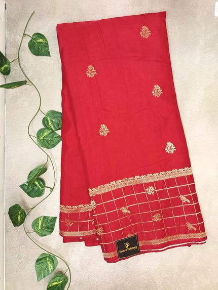 Premium Viscose Jhumka Saree- Red