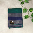 Rama Green & Navy Blue Semi Cotton  Silk Saree with Silver Zari Border