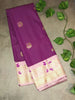 Semi Crepe Premium Quality Vintage Style Saree - ROYAL PURLE