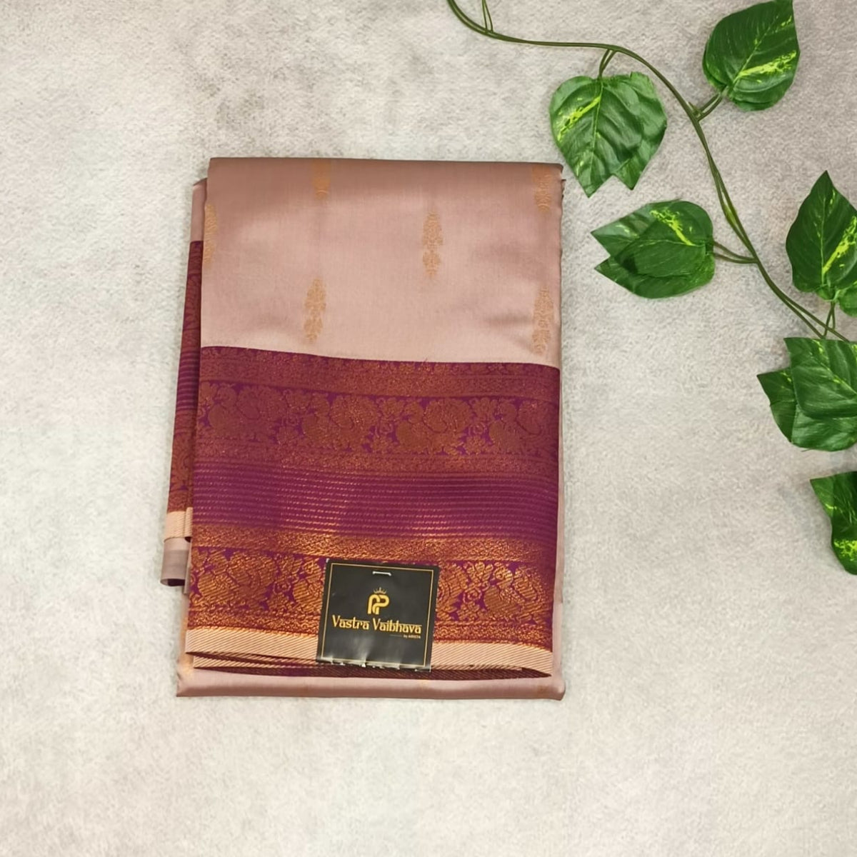 Royal Mauve and Maroon Semi  Cotton  Silk Saree
