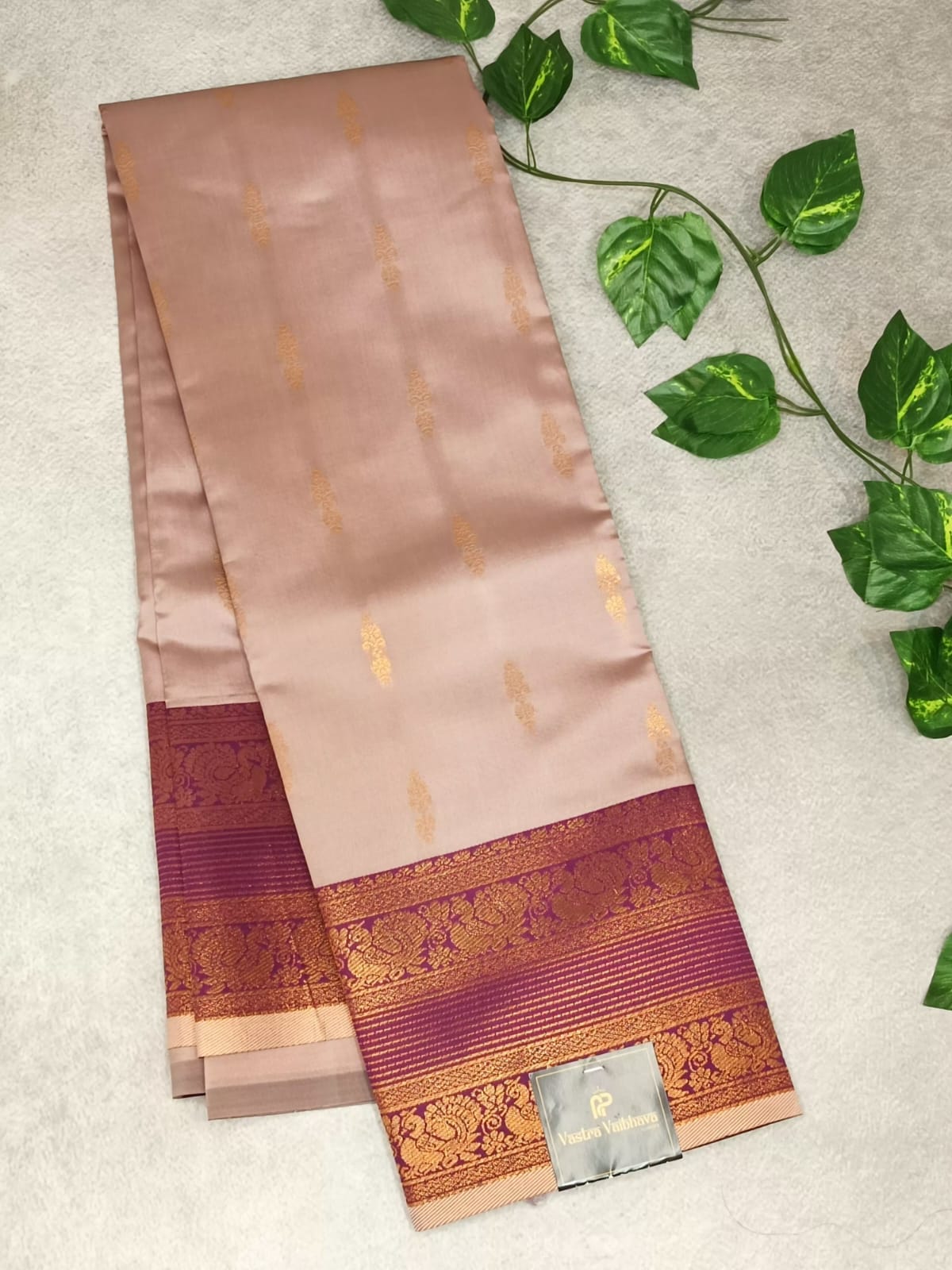 Royal Mauve and Maroon Semi  Cotton  Silk Saree