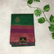 Green & Dark Pink Semi Cotton  Silk Saree with Golden Zari Border