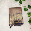 Semi Crepe Premium Quality Vintage Style Saree - BROWN