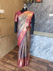 Semi Kanchipuram Tissue Silk Saree Premium Navy Blue & Pink