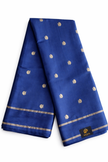 CREPE SILK Ink Blue  & Golden Peacock Motifs Saree