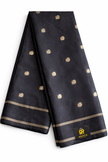 CREPE SILK Black  & Golden Peacock Motifs Saree