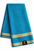 Crepe Silk Ramagreen//blue with Golden Stripes Saree