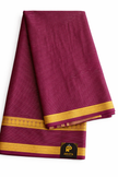 Crepe Silk Coffee Brown with Golden Stripes Saree