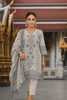 White cotton embroidery work with chumki work