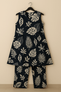 Cotton floral print A line Kurta BLUE CO-ORD SET