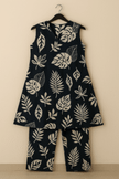 Cotton floral print A line Kurta BLUE CO-ORD SET