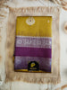 Mustard Yellow & Purple Semi cotton Silk Saree with Silver Zari Border