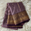 Pure Kanchipuram Silk Saree- PLUM & BROWN
