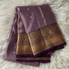 Pure Kanchipuram Silk Saree- PLUM & BROWN