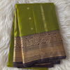Pure Kanchipuram Silk Saree - GREEN AND BROWN
