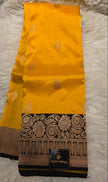 Pure Banarasi Silk Saree - Yellow & Black