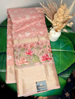 Premium Embroidery Chikankari Embroidery Saree – Rosy Pink