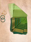 Pure Crepe Mysore Silk Saree – Light & Dark Green Shaded