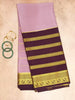 Pure Crepe Mysore Silk Saree gold zari stripes