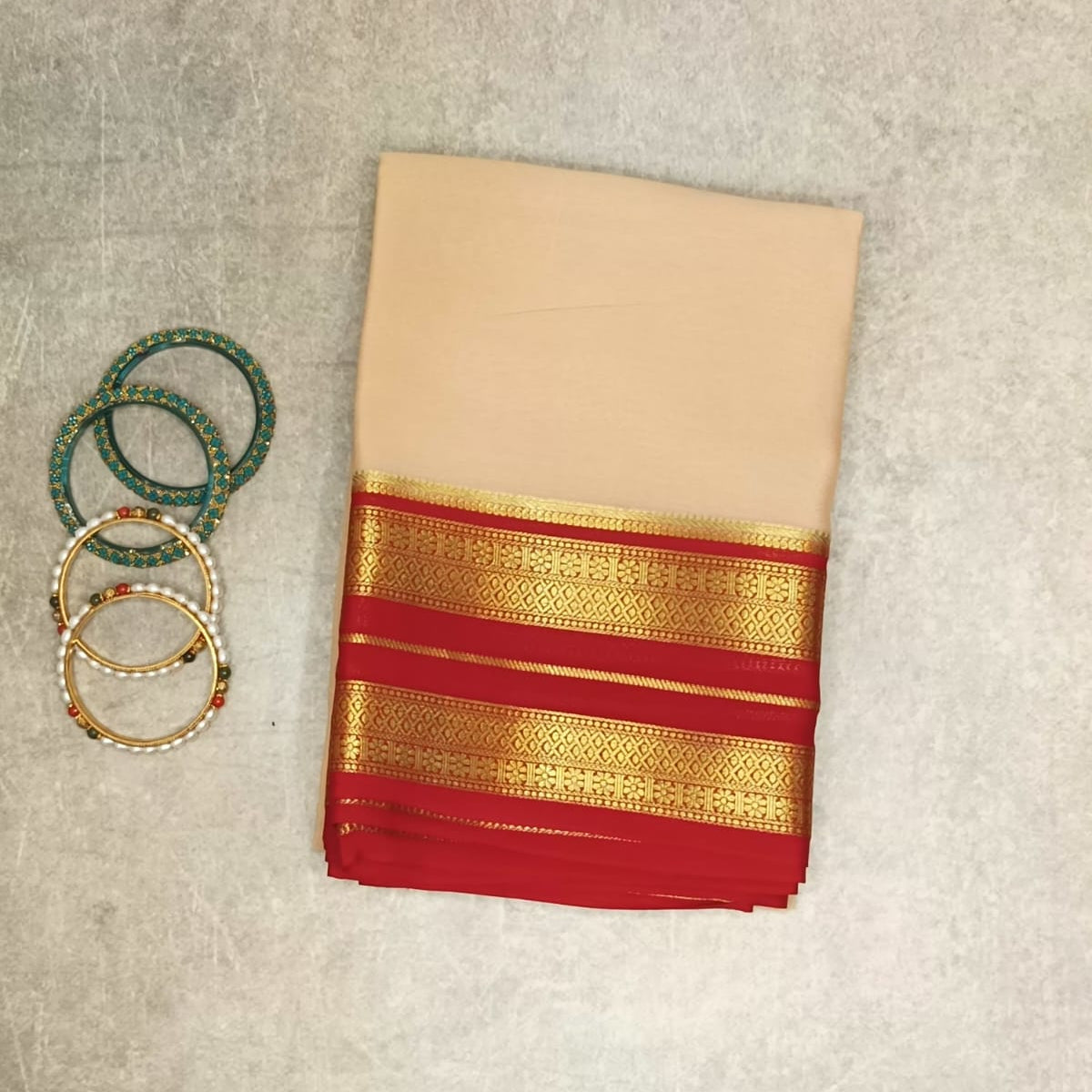 Pure Mysore Crepe Silk Saree Piping Boarder
