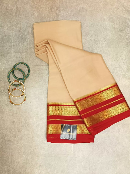 Pure Mysore Crepe Silk Saree Piping Boarder