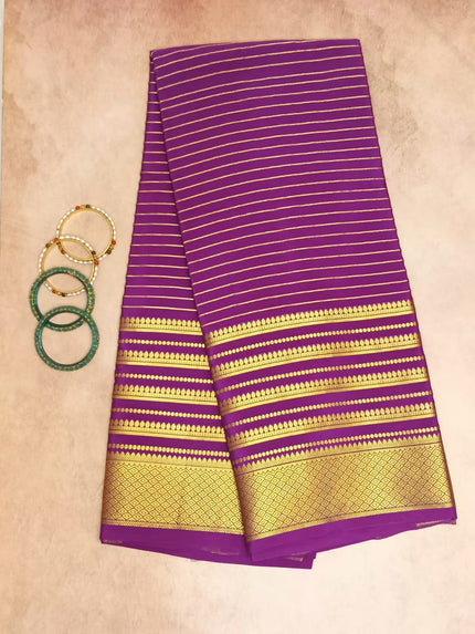 Pure Crepe Mysore Silk Saree Checks