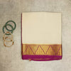 Royal Magenta Pure Crepe Silk Saree Half & Half