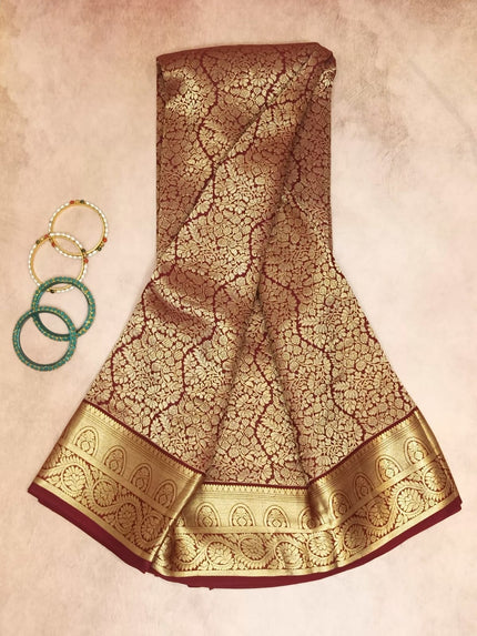 Pure Crepe Mysore Silk Brocade Saree