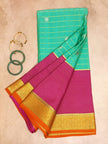 Pure Crepe Mysore Silk Saree Silver butta